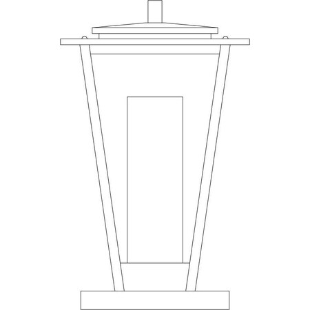 Arroyo Craftsman Brighton Column Mount Pewter Metal Finish, Clear with White Inner Cylinder Glass, 10"